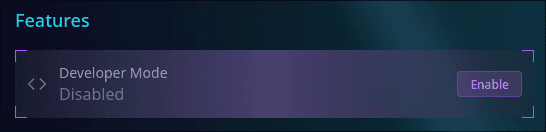 Developer Mode Disabled